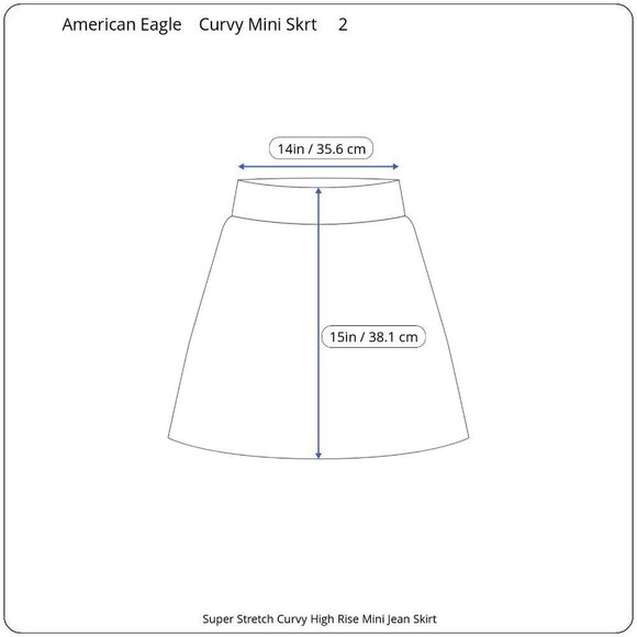 AMERICAN EAGLE Jean Skirt Sz 2 Curvy High Rise Mini Raw Hem Stretch Ripped 80s - Picture 6 of 10